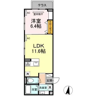 アンジュール高松【1階】の間取り