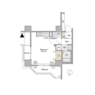 コラム神泉【6階】の間取り