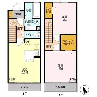 東京都武蔵野市関前4丁目【テラスハウス】の間取り