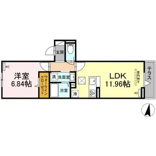 アヴァンス富士見町【1階】の間取り