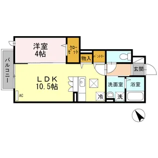 ルーアン【1階】の間取り