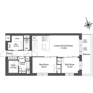 ルーウェ東大泉【5階】の間取り