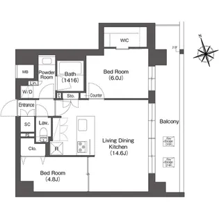 ルーウェ東大泉【4階】の間取り
