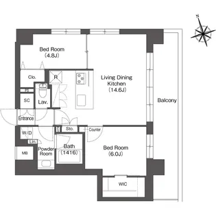 ルーウェ東大泉【5階】の間取り