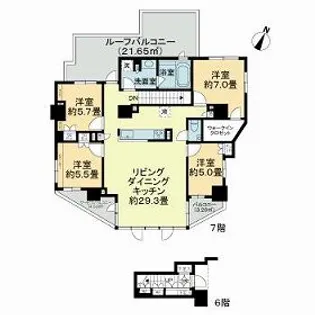 オープンレジデンシア南青山ウエストテラス【7階】の間取り