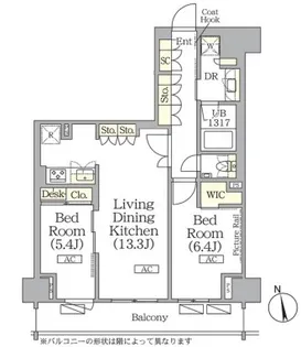 ザ・パークハビオ神楽坂レジデンスSOUTH【6階】の間取り