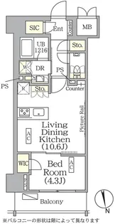ザ・パークハビオ神楽坂レジデンスSOUTH【4階】の間取り