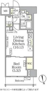 ザ・パークハビオ神楽坂レジデンスSOUTH【8階】の間取り