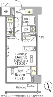 ザ・パークハビオ神楽坂レジデンスSOUTH【8階】の間取り