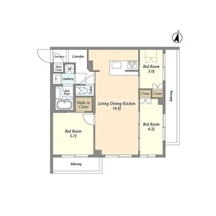 アジールコート練馬中村橋【1階】の間取り