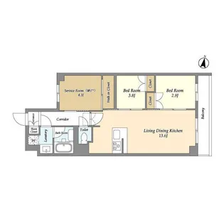 アジールコート練馬中村橋【1階】の間取り
