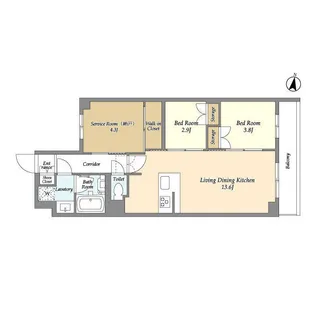 アジールコート練馬中村橋【3階】の間取り
