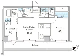 パークアクシス下北沢【2階】の間取り