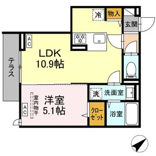 セレスティア弥生町【1階】の間取り
