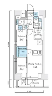テラス駒込サウス【6階】の間取り