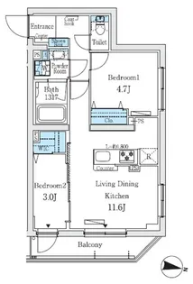 プライムブリス中野富士見町Ⅰ【3階】の間取り