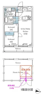 プライムブリス中野富士見町Ⅰ【1階】の間取り