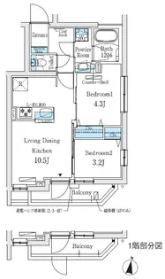 プライムブリス中野富士見町Ⅱ【1階】の間取り