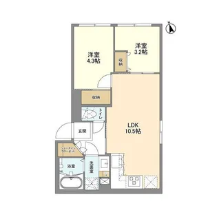 ウェルスクエア新宿戸山【2階】の間取り