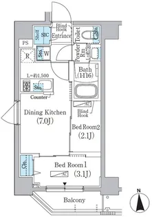 中井レジデンス【4階】の間取り