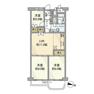 フドウ三軒茶屋ハイツ【7階】の間取り