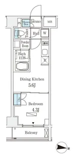 ラティエラ中野新井【3階】の間取り