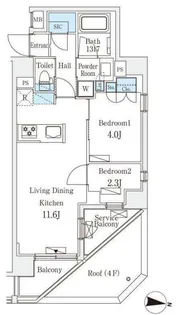 ラティエラ中野新井【6階】の間取り