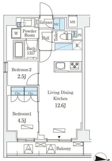 ラティエラ中野新井【6階】の間取り