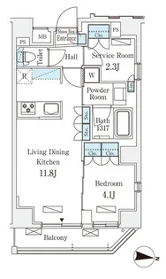 ラティエラ中野新井【2階】の間取り