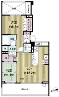 パークハウス代沢プレイス【0304号室】の間取り