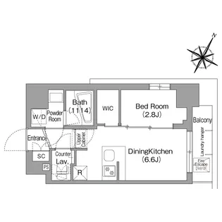 コンフォリア・リヴ新中野SOUTH【10階】の間取り