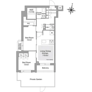 コンフォリア・リヴ東中野【103号室】の間取り