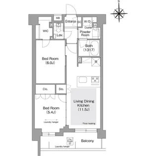 コンフォリア・リヴ文京護国寺【3階】の間取り