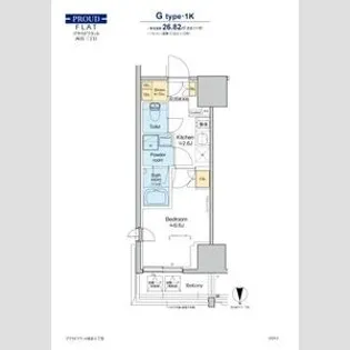 プラウドフラット四谷三丁目【8階】の間取り