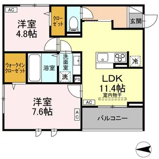 DALLE DE VERRE【2階】の間取り