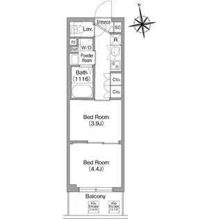 コンフォリア・リヴ北新宿【5階】の間取り