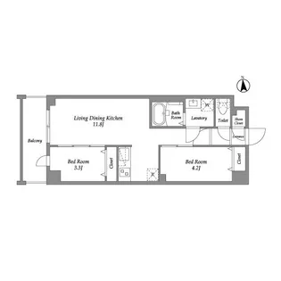 ザ・グラヴィティ新宿【2階】の間取り