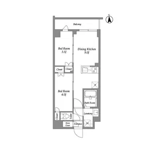 ザ・グラヴィティ新宿【3階】の間取り