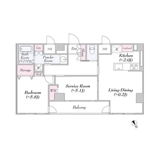 ヴァンテ・アン神楽坂【8階】の間取り