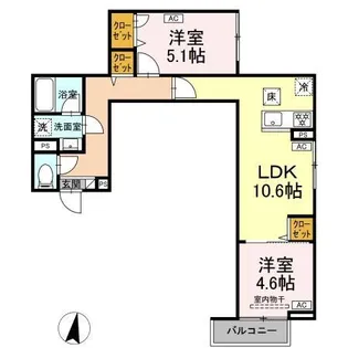 セレスティア中台II【1階】の間取り