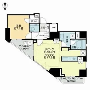 サンウッド広尾【13階】の間取り