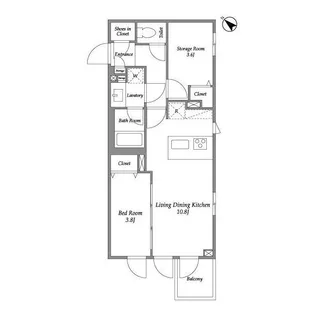 LA PERLA ICHIGAYAーSADOHARACHO【2階】の間取り