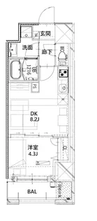 1LDKの間取り画像
