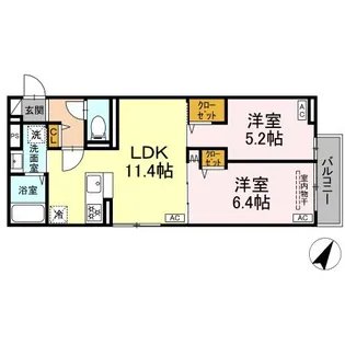 セレスティア白鷺II【2階】の間取り