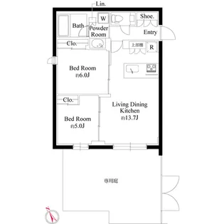 ラヴィエール千駄ヶ谷プレミアムレジデンス【1階】の間取り