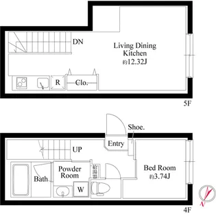オプション坂下【4階】の間取り