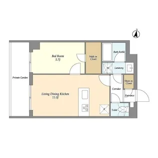 メゾンドオンディーヌ【1階】の間取り