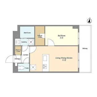 メゾンドオンディーヌ【1階】の間取り