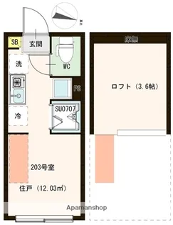 ソラニア上井草【203号室】の間取り