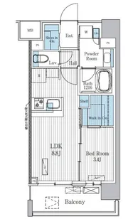 TERRA蚕糸の森【4階】の間取り